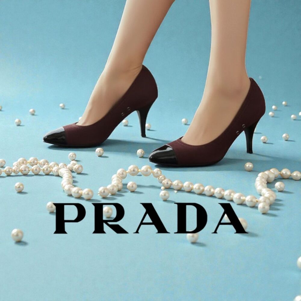 Prada Whimsigoth Office Siren Brown Suede Pumps
